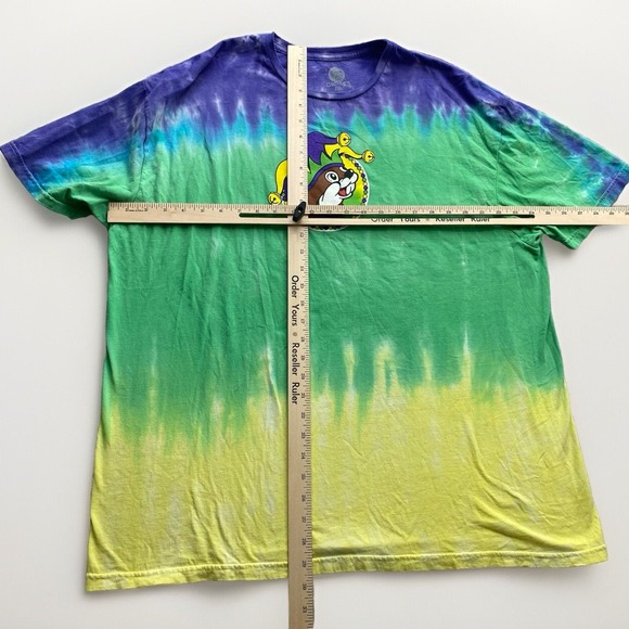 Buc-ees Tie Dye Mardi Gras T Shirt Adult 2XL Gas Station Colorful Holiday Beaver - Picture 3 of 8